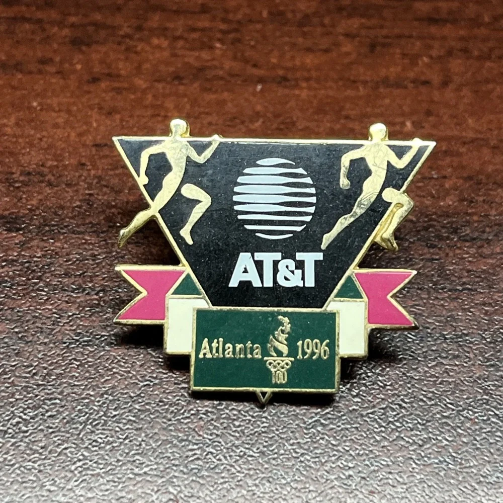 1996 Atlanta Olympics AT&T Phone Company Sponsor‎ Running Man Lapel Hat Pin